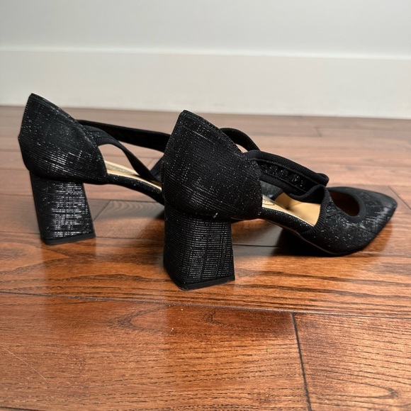 Browns Couture Delphina Black Sparkle Block Heel Shoe - Picture 6 of 9